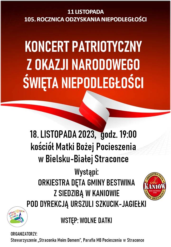 Plakat - zaproszenie na koncert patriotyczny